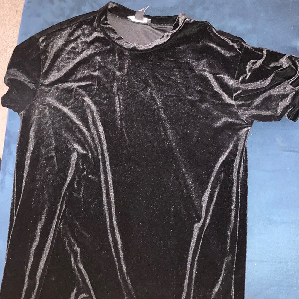 Black velvet mini dress